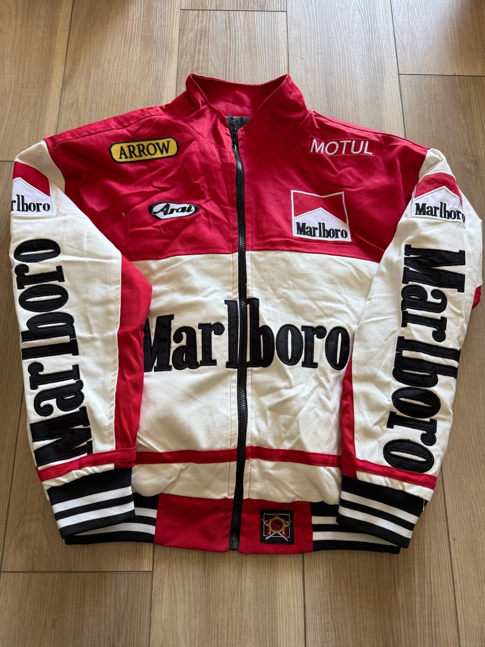 Reworked vintage Marlboro Red & White Racing Jacket